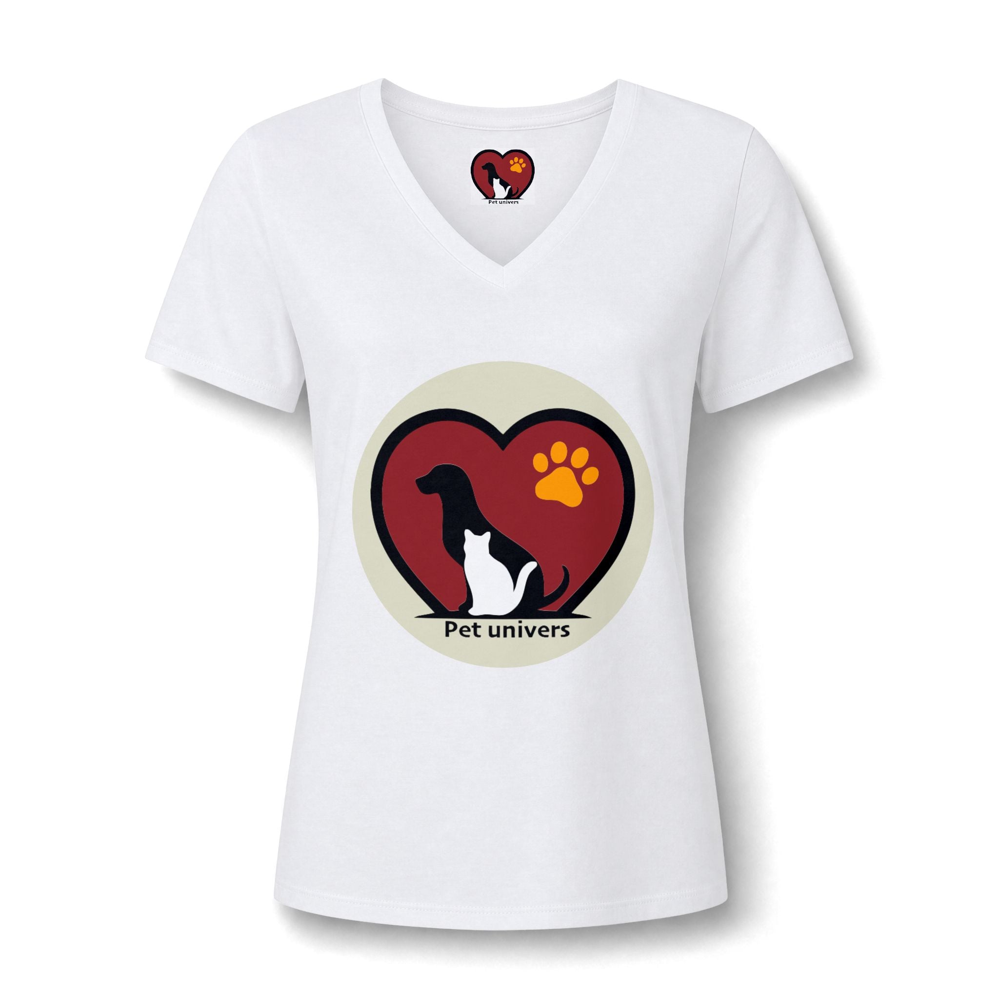 Pet Lover V-Neck Tee — "Partager l'amour avec les animaux" Animal Rescue Shirt