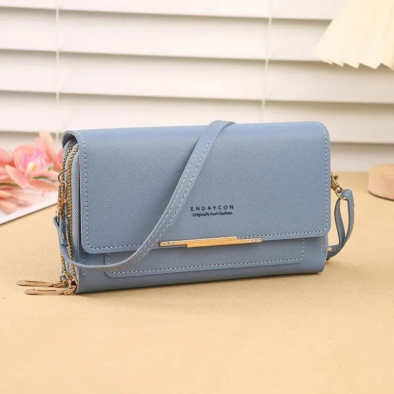 New Women Wallet Korean Style Large Capacity Multi-Functional Shoulder Bag Mid-Length Clutch Coin Purse