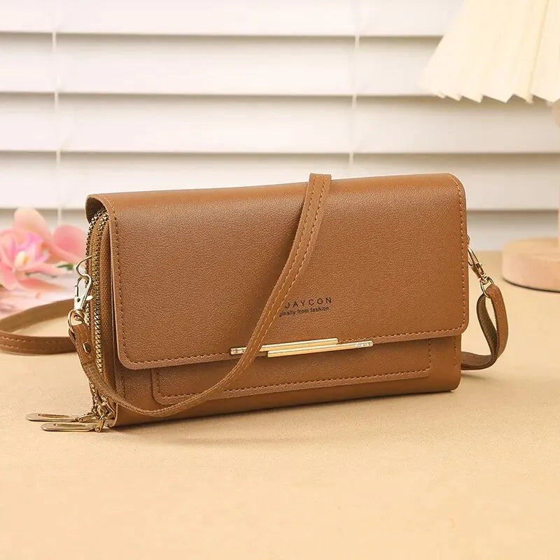 New Women Wallet Korean Style Large Capacity Multi-Functional Shoulder Bag Mid-Length Clutch Coin Purse
