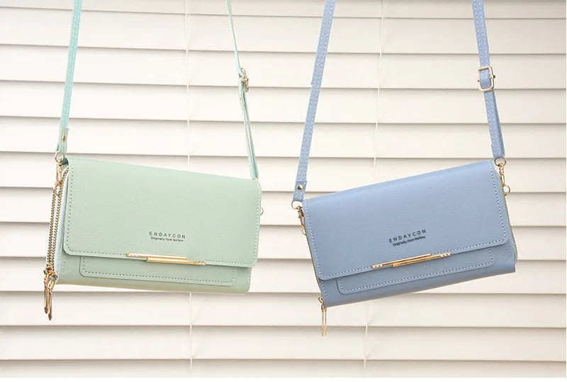 New Women Wallet Korean Style Large Capacity Multi-Functional Shoulder Bag Mid-Length Clutch Coin Purse