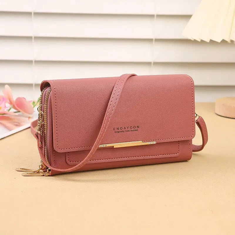 New Women Wallet Korean Style Large Capacity Multi-Functional Shoulder Bag Mid-Length Clutch Coin Purse