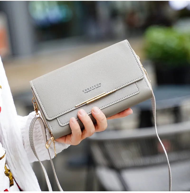 New Women Wallet Korean Style Large Capacity Multi-Functional Shoulder Bag Mid-Length Clutch Coin Purse
