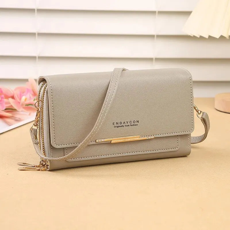 New Women Wallet Korean Style Large Capacity Multi-Functional Shoulder Bag Mid-Length Clutch Coin Purse